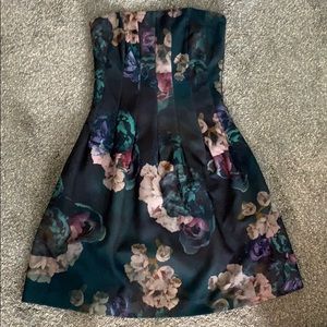 H&M floral strapless cocktail dress